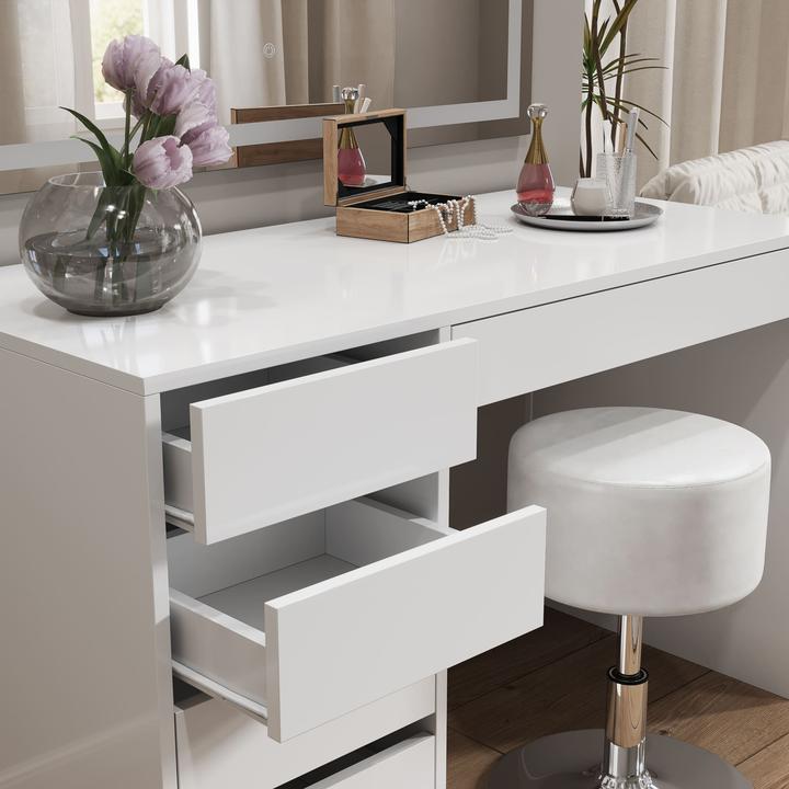 Produktbild Vicco Hocker Design, Weiss, 33 x 67 cm für Schminktisch