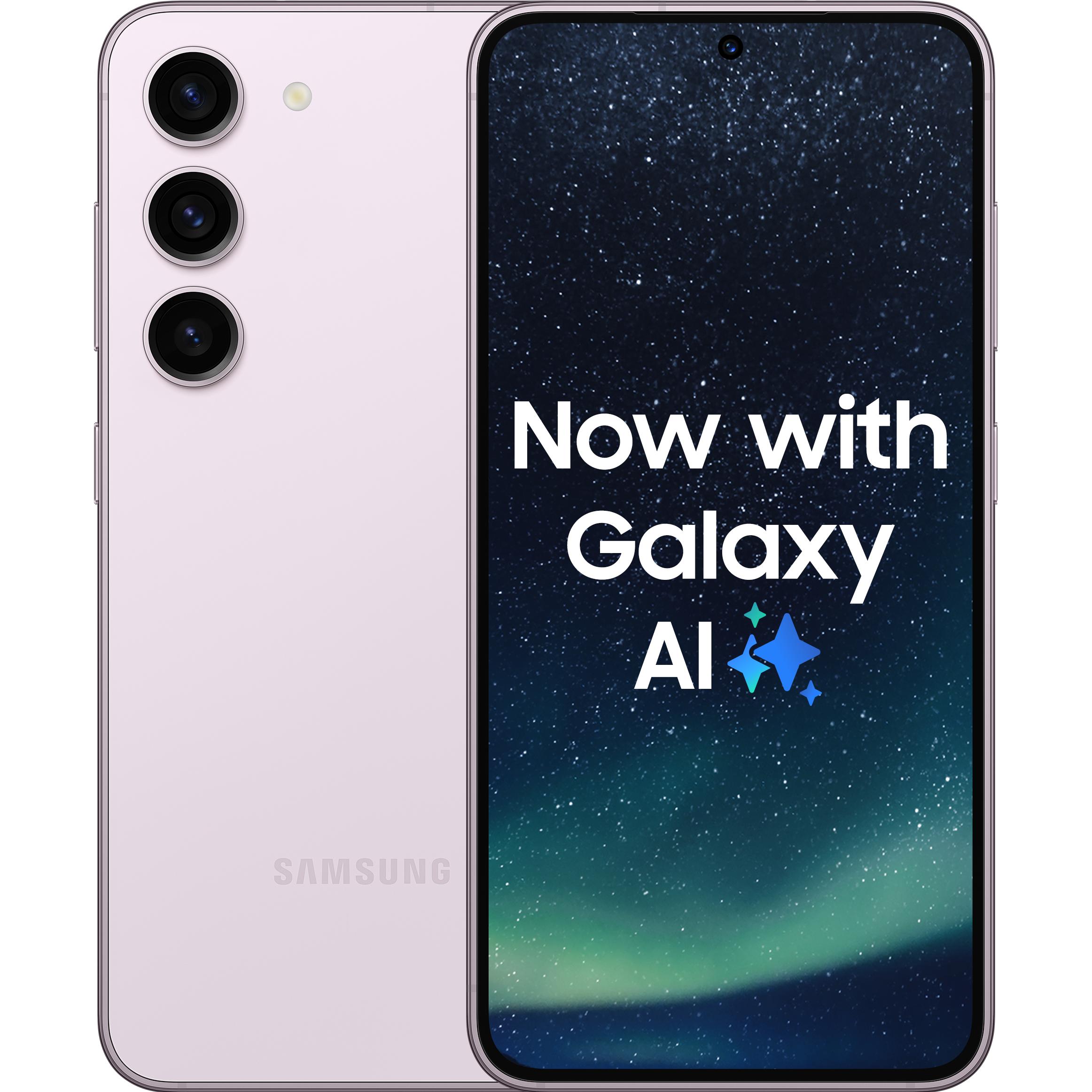 Samsung Galaxy S23 (256 GB, Lavender, 6.10", SIM + eSIM, 5G), Smartphone, Violett