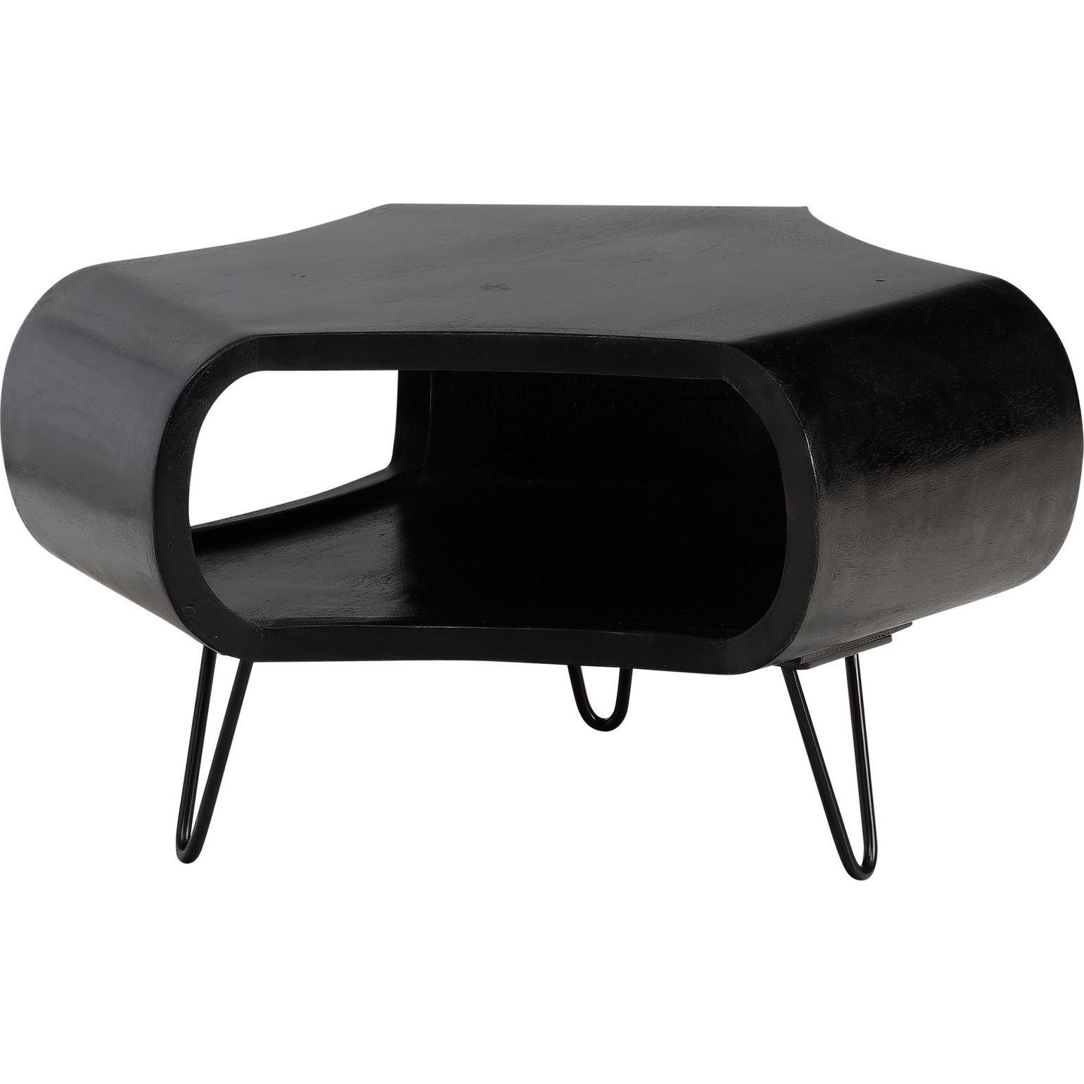 Thumbnail - FineBuy, Couchtisch + Beistelltisch, Couchtisch Sofatisch Massivholz 60 cm Wohnzimmertisch Tisch Stauraum (60 x 60 x 35 ...