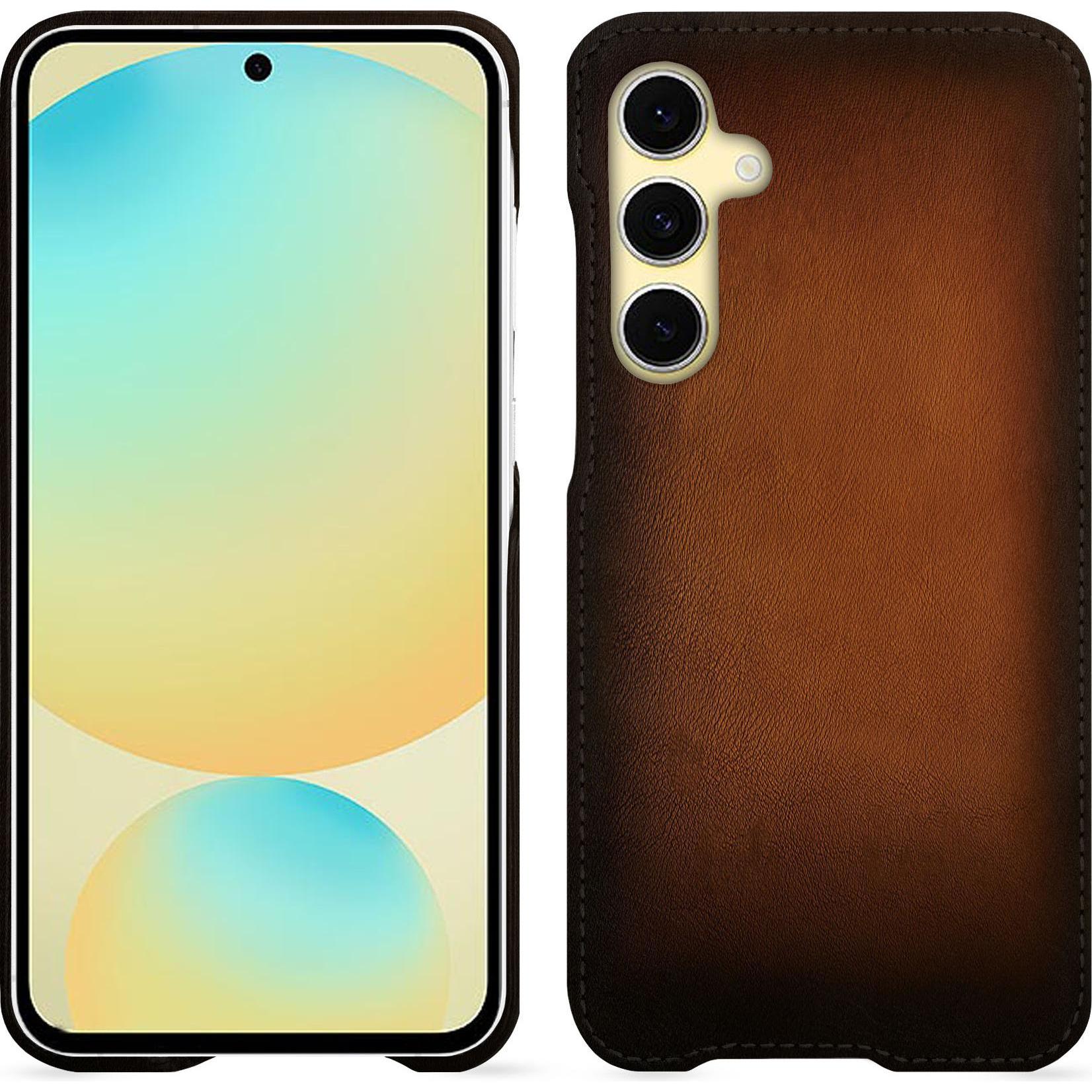 Noreve Lederschutzhülle (Samsung Galaxy S24 FE), Smartphone Hülle, Braun