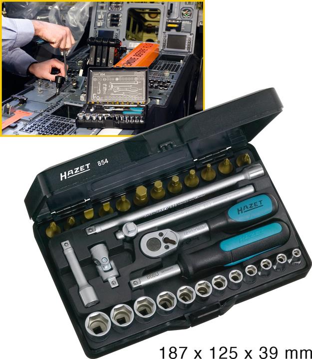 Produktbild HAZET Steckschlüssel Satz (9 mm, 10  mm, 8 mm, 12 mm, 13 mm, 5 mm, 14 mm, 4 mm, 7 mm, 6 mm, 11 mm)