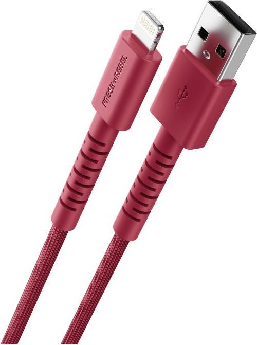 Image du produit Fresh'N Rebel Fresh 'n Rebel USB-A zu Lightning silicone geflochtenes Kabel "FlexWave" 2m, Berry Red (2 m, 30 W)