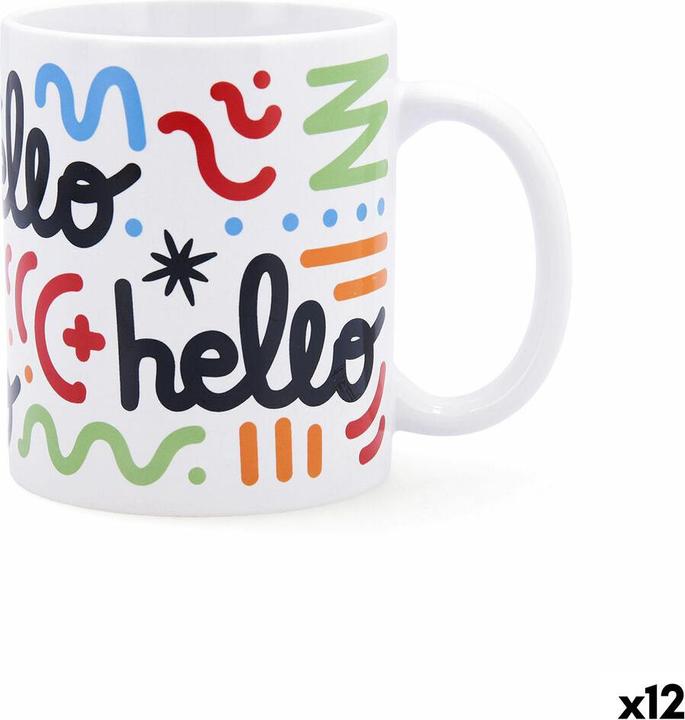Quid Kop Hello Comics Bunt aus Keramik 330 ml (12 Stück) (330 ml, 12x)