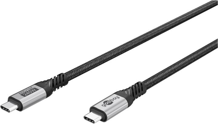 Actual product image Goobay USB-C-Kabel, USB4 Version 2.0, 1,5 m, schwarzgrau (1.50 m, 240 W)