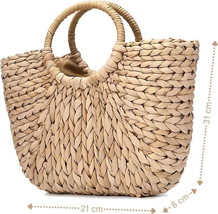 Immagine prodotto Hermex Borsa da spiaggia Borsa di paglia Borsa a mezzaluna Borsa da spiaggia