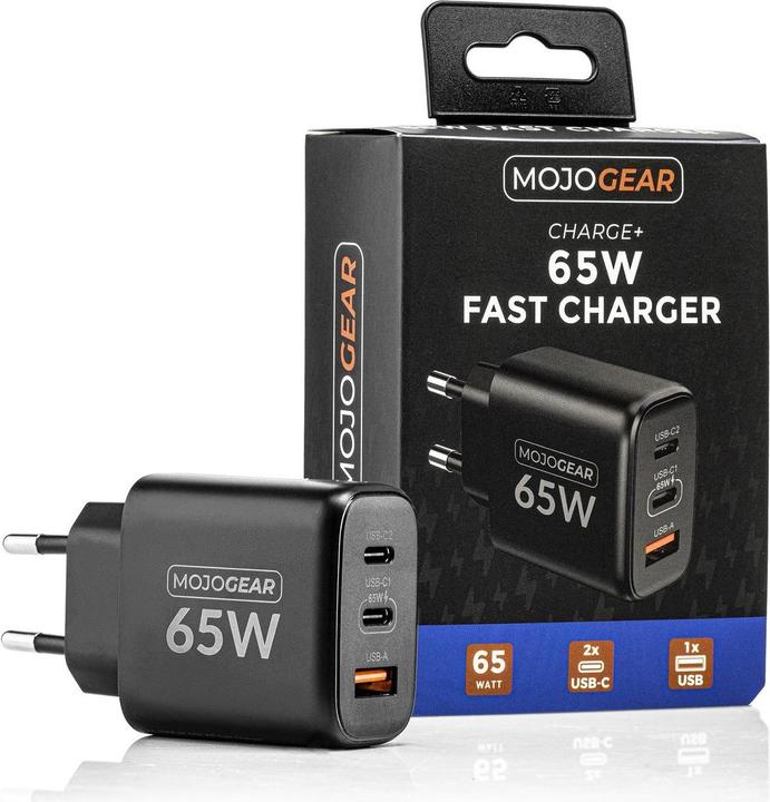 Mojogear CHARGE+ Combo: 65W oplader met 1,5 meter USB-C kabel (65 W)