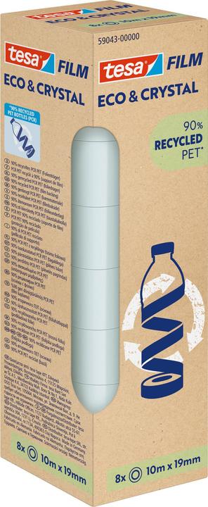 Produktbild tesa tesafilm® ECO & CRYSTAL Klebeband 8 Rollen je 10m:19mm (19 mm)