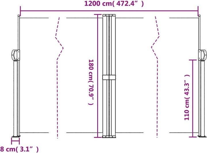 Image du produit vidaXL Store latéral extensible (1.80 m)