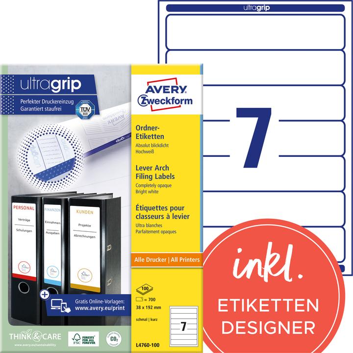 Actual product image Avery Folder labels white
