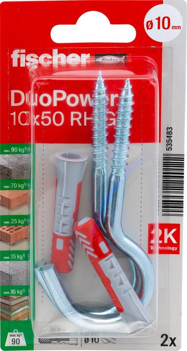 Fischer SB Nylondübel Duopower mit Rundhaken (2 Stk.)