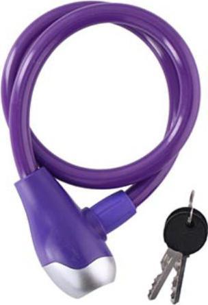 Dunlop - Spiral-Fahrradschloss mit Schlüssel 65 cm (Lila)