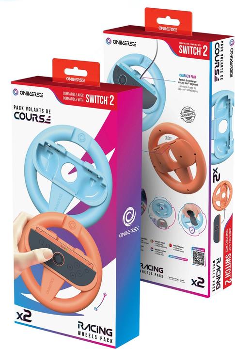 Actual product image Oniverse 2er-Set Racing-Lenkräder für Nintendo Switch™ & Switch 2™ - Gaming-Zubehör (Switch 2, Switch)