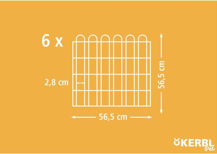 Produktbild Kerbl Freigehege, verzinkt, 6 Gitter 56,5x56,5 cm, mit Tür und Netz