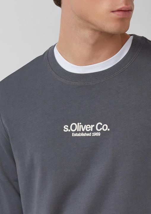 Produktbild s.Oliver T-Shirt Longsleeve aus Baumwolle mit Rippbündchen und Logo (S)