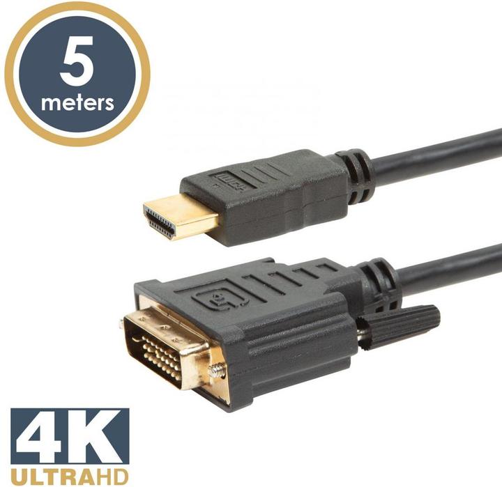 Actual product image Delight DVI -D (Dual Link) (24+1) - HDMI gold cable 5m black (5 m)