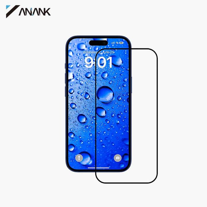 Actual product image Anank - 2.5D 5X Reinforced Full Glass Screen Protector - iPhone 17 Pro Max - Black (1 Piece, Apple iPhone 17 Pro Max)