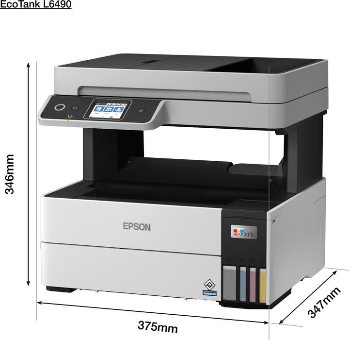 Image du produit Epson multifonctions EcoTank L6490 Capteur d'image par contact (CIS), 4-en-1, Wi-Fi, Noir et blanc (Réservoir d'encre, Couleur)