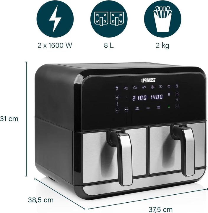 Produktbild Princess Double Basket Aerofryer Heissluftfritteuse
