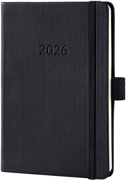 Sigel Wochenagenda Conceptum Liniert, 2026, Schwarz, 10,8 x 15,1cm (1 semaine / 2 pages)