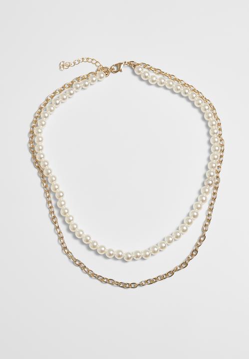 Produktbild Urban Classics Pearl Layering Necklace (100% Baumwolle)