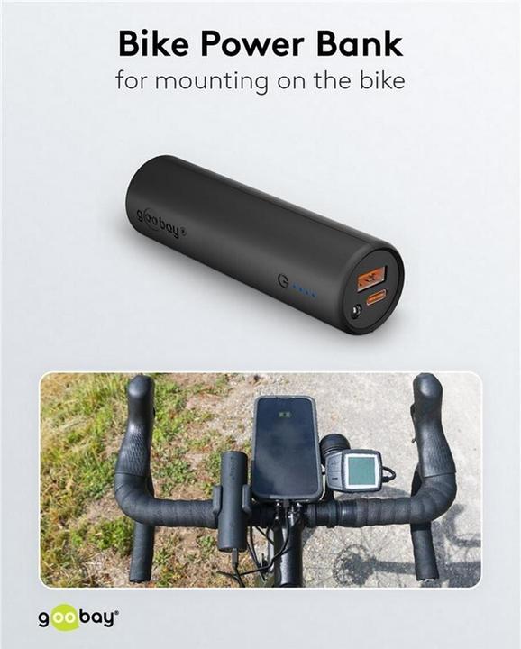 Image du produit Goobay Banque d'énergie pour vélo (5000 mAh, 18 W, 18.50 Wh)