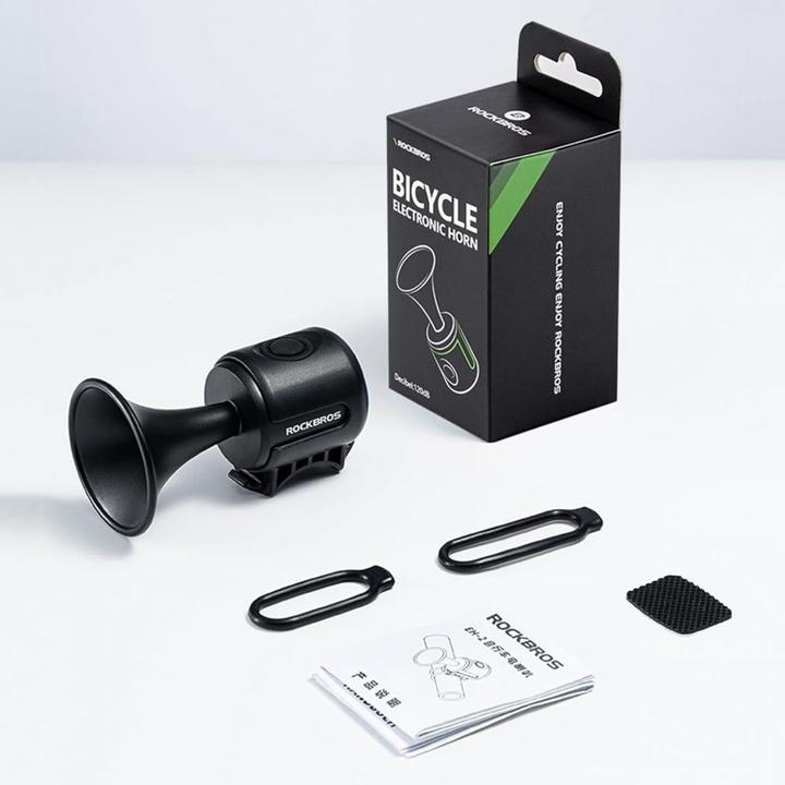 Actual product image Rockbros 34210002001 electronic bicycle bell - black