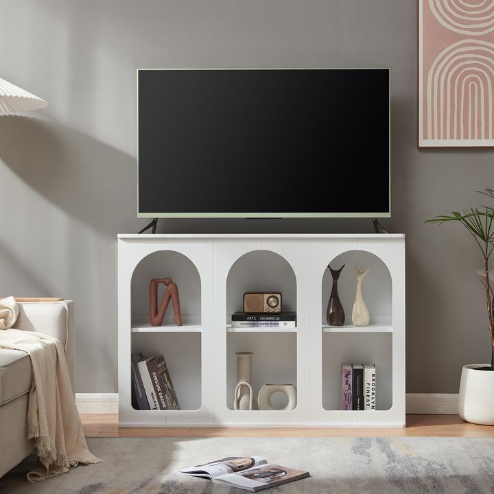 Actual product image En.Casa Sideboard Trorhun 120x30x80 cm Weiss (120 x 30 x 80 cm)