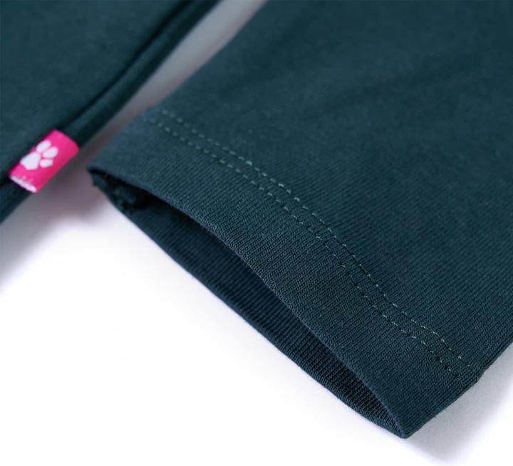 Actual product image vidaXL Children's long-sleeved shirt dark green 140,Material: 95 (140)