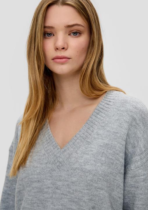 Produktbild s.Oliver Strickpullover Strickpullover mit V-Ausschnitt (S)