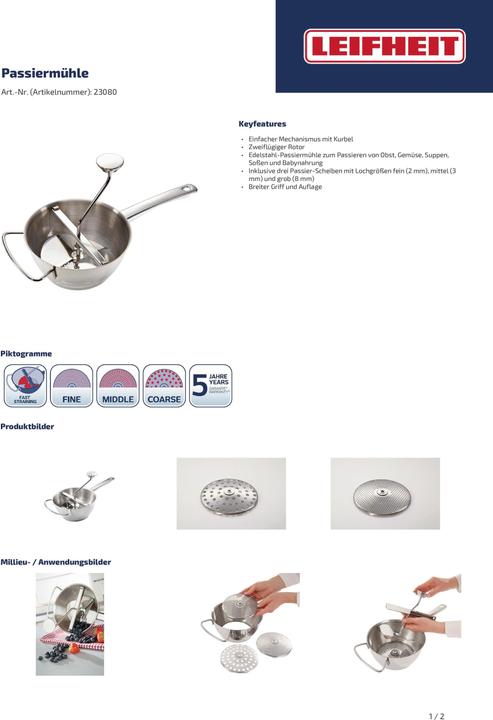 Actual product image Leifheit 23080 Passing mill