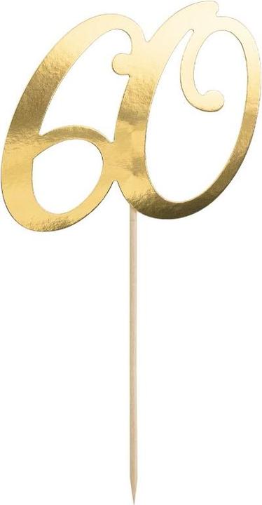 Image du produit Partydeco Cake Topper "60 ans" en or (1 pcs)