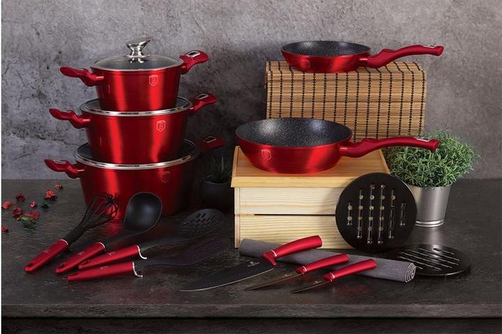 Produktbild BerlingerHaus Coldtec Kochgeschirr Set Burgundy Edition (Pfannenset + Topfset, Aluminium)