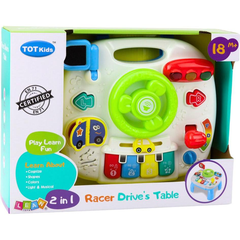 Lean Toys Lean Paneel Interaktives Lernlenkrad 2In1 Lichter Töne