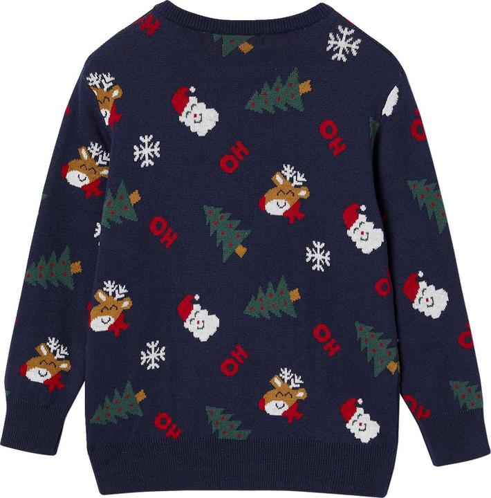 Actual product image Vertbaudet Jungen Weihnachtspullover mit lustigem Jacquardmuster (152)
