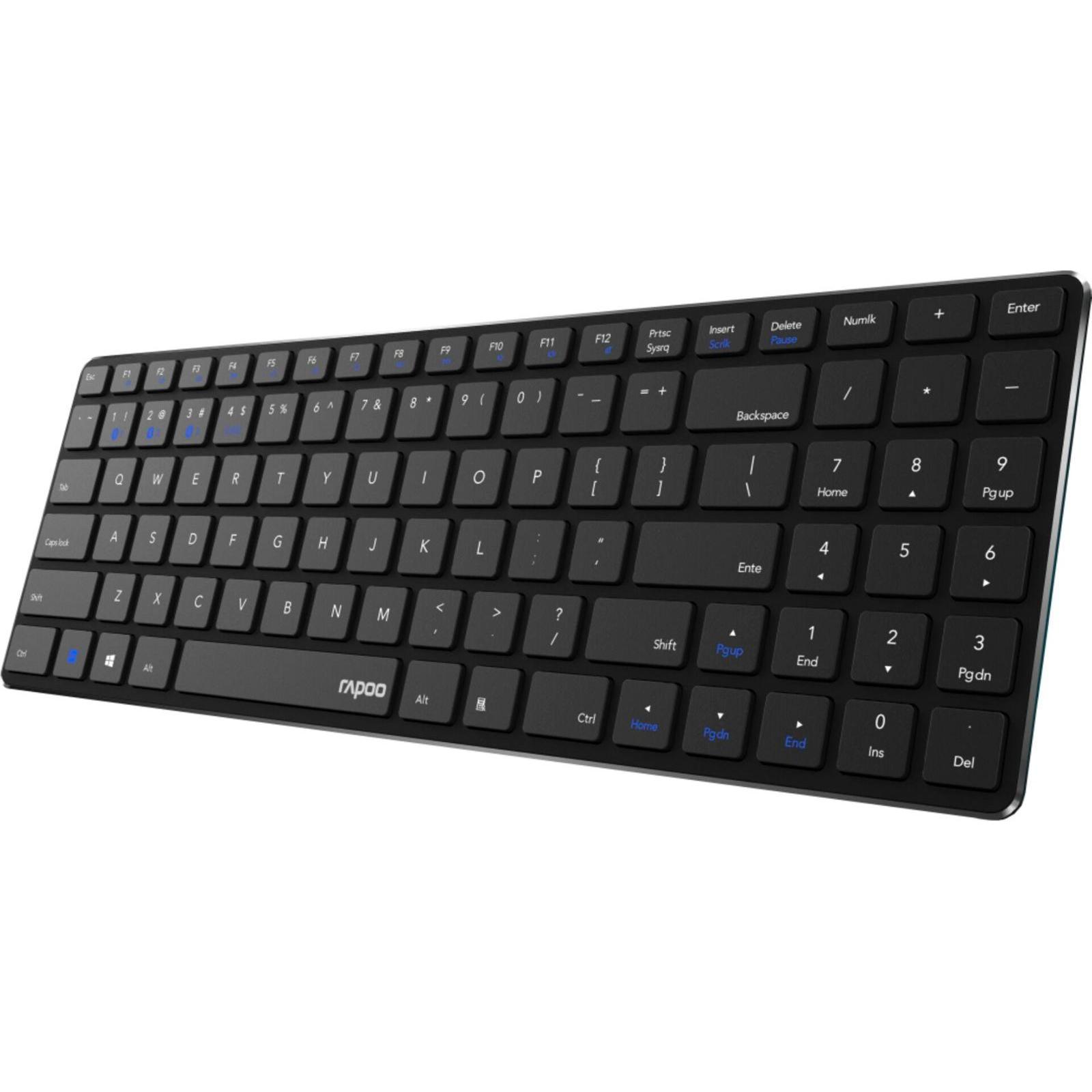 Thumbnail - Rapoo E9100M (DE, Kabellos), Tastatur, Schwarz
