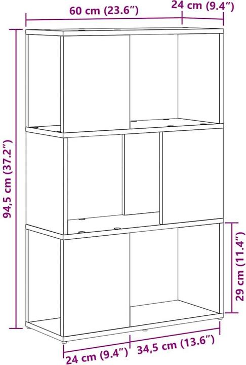 Actual product image vidaXL Entertainment centre (24 x 60 x 94.50 cm)