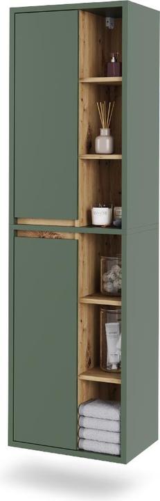 Actual product image Vicco Bathroom cabinet Viola, Green/anthracite, 50 x 170 cm with open shelves