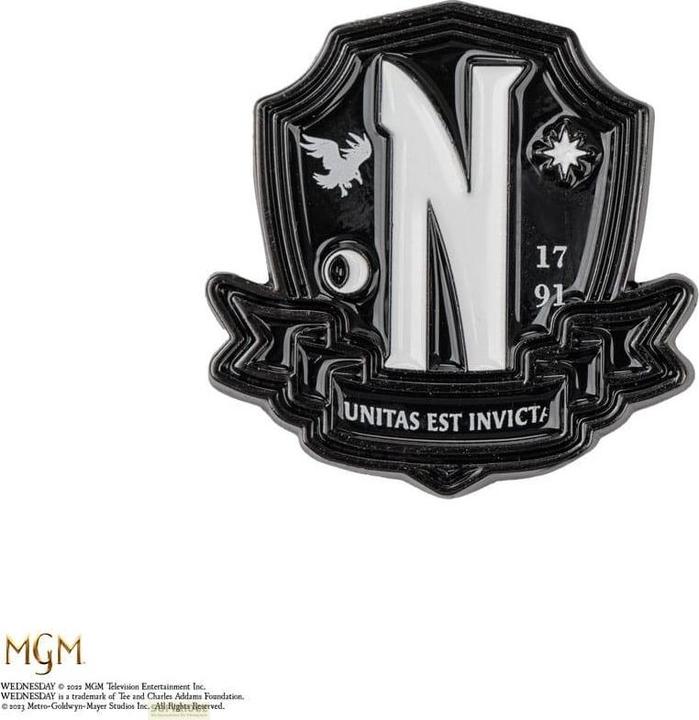 Actual product image Cinereplicas Wednesday Pins 2-Pack Nevermore Academy