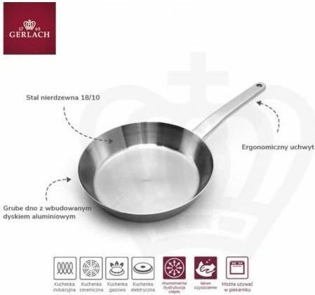 Actual product image Gerlach PRESTIGE frying pan 28cm - 318M (Frying pan, Stainless steel)