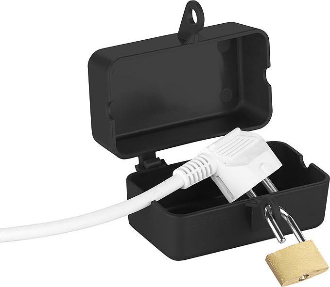 Actual product image AGT Lockable power plug protection box with padlock