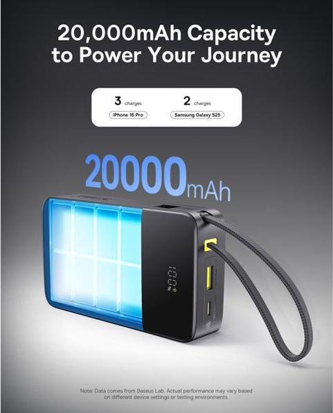 Produktbild Baseus EnerFill FC51 Bipow2 Pro Power Bank 22,5W 20000mAh (20000 mAh, 22.50 W, 74 Wh)