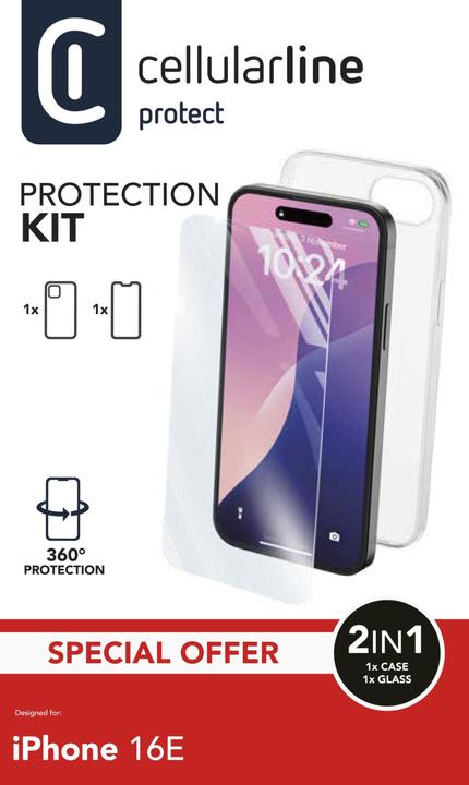 Actual product image Cellularline Protection Kit für (Apple iPhone 16e)