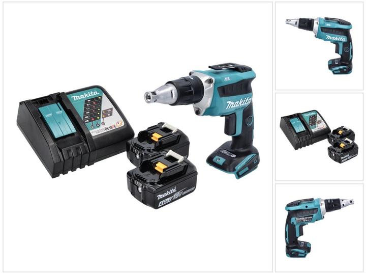 Produktbild Makita DFS 452 RM Akku Schnellbauschrauber 18 V Brushless + 2x Akku 4,0 Ah + Ladegerät (Bohrschrauber)