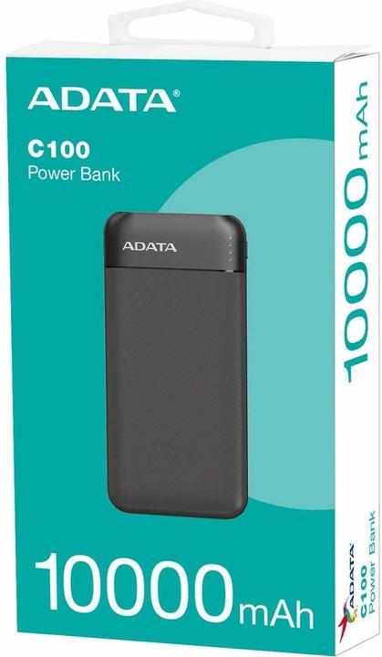 Actual product image Adata POWER BANK USB 10000MAH BLACK/PC100-14BK (10000 mAh, 20 W, 37 Wh)