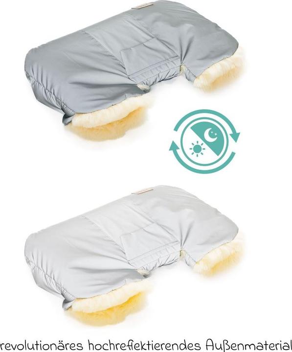 Produktbild Fillikid Fusssäcke für Kinderwagen & Buggys Lammfell-Handwärmer Nyby Reflect mit reflektierendem
