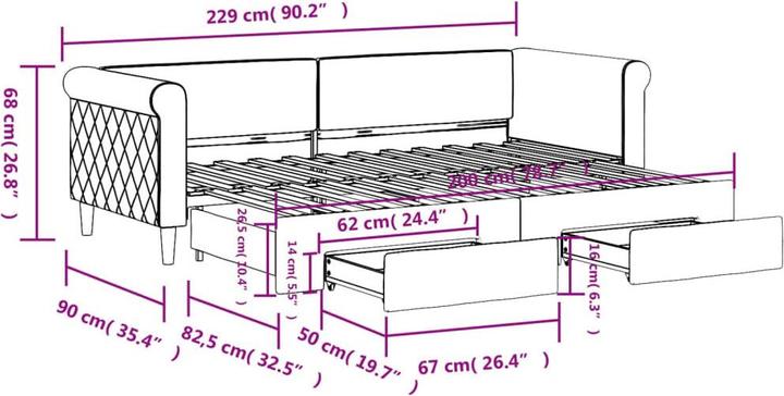 Actual product image vidaXL ausziehbares Tagesbett