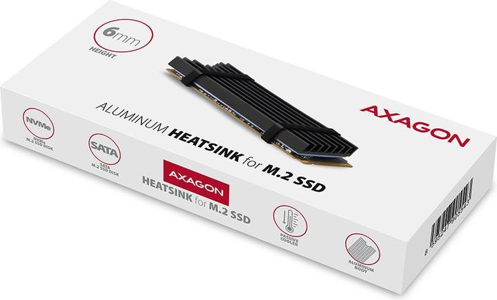 Immagine prodotto Axagon Dissipatore di calore passivo M.2 SSD CLR-M2L6 - 2280, altezza 6 mm, alluminio