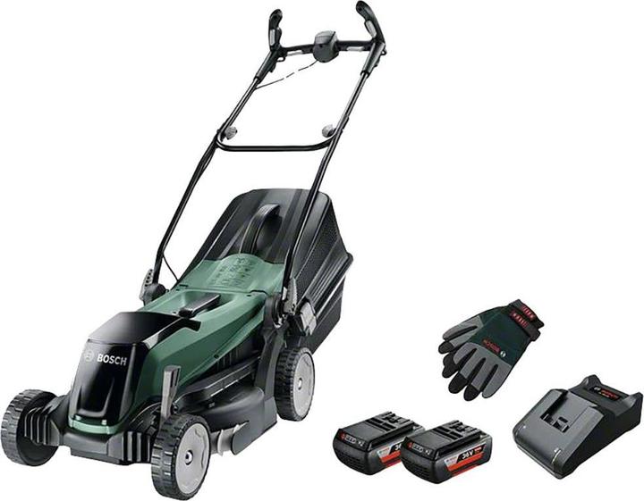 Image du produit Bosch Home & Garden EasyRotak 36-550 (2x2,0Ah) + gants (Fonctionnement sur batterie)