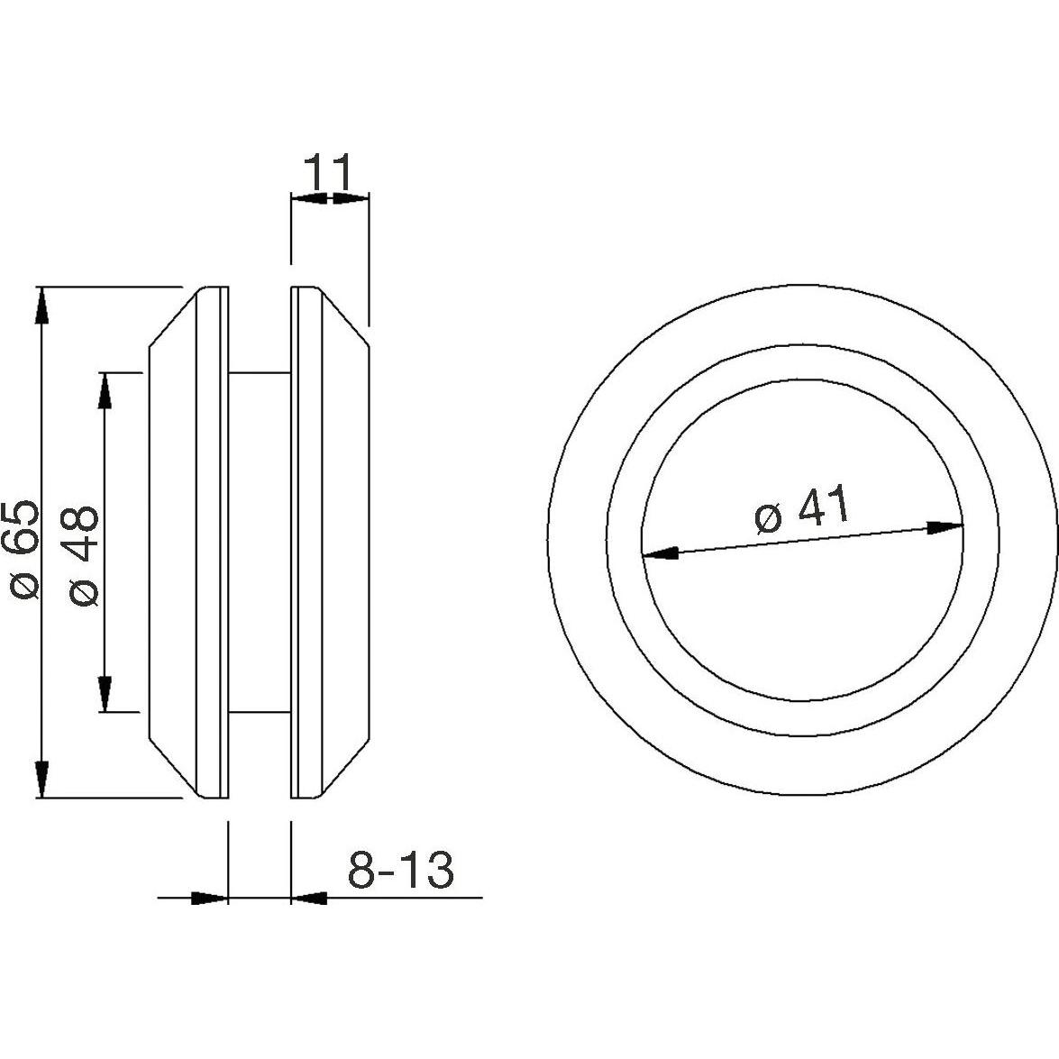 Thumbnail - Kws, Türgriff + Fenstergriff, Schiebetürmuschelpaar 5250 rund, Glasstärke 8 - 13 mm, Messing poliert (Türgarnitur)
