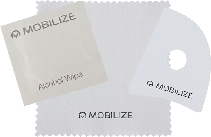 Actual product image Mobilize Black frame glass (1 Piece, Samsung Galaxy A41)